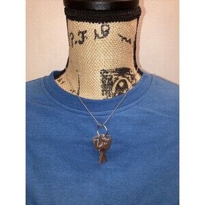 Trendy Y2K Necklace Double Keys Pendant Juniors Art Womens Unique Jewelry Teen